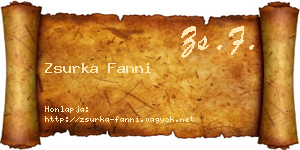 Zsurka Fanni névjegykártya